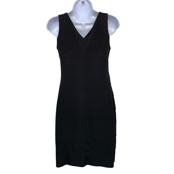 Enfocus Studio Women's size 6 Black Floral Bodice Sheath Dress Stretch Lined - Picture 6 of 9